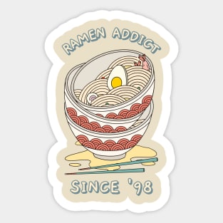 Ramen Addict Since '98 Sticker